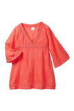 RENAISSANCE BELL SLEEVE TUNIC - CORAL
